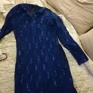 Blue sequin dress